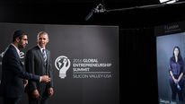Sundar Pichai en Barack Obama op de Global Entrepreneurship Summit in 2016