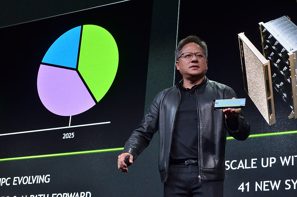 Jensen Huang tijdens SC18.