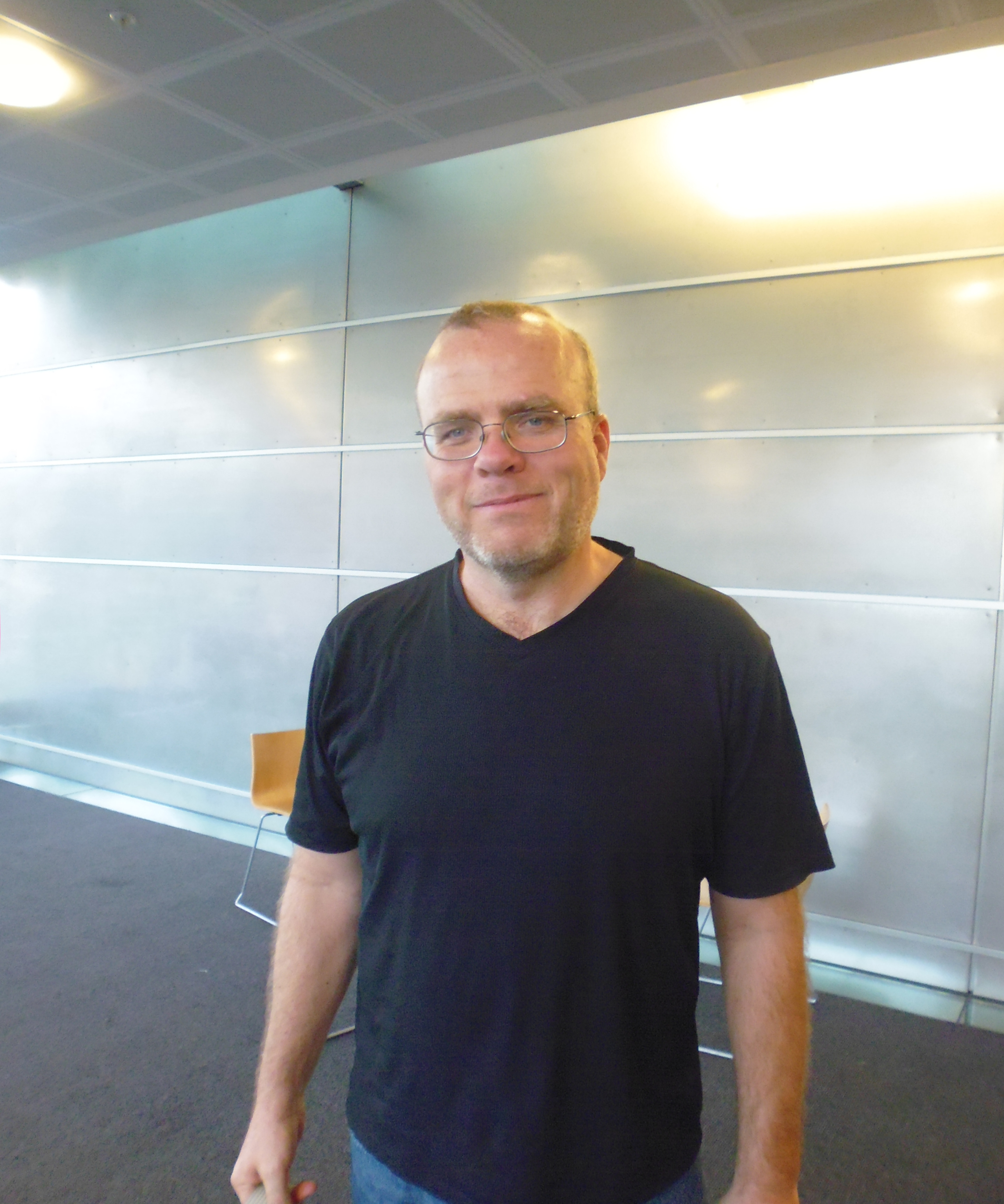 PHP-maker Rasmus Lerdorf tijdens een conferentie in Nieuw-Zeeland, archieffoto van 28 augustus 2014